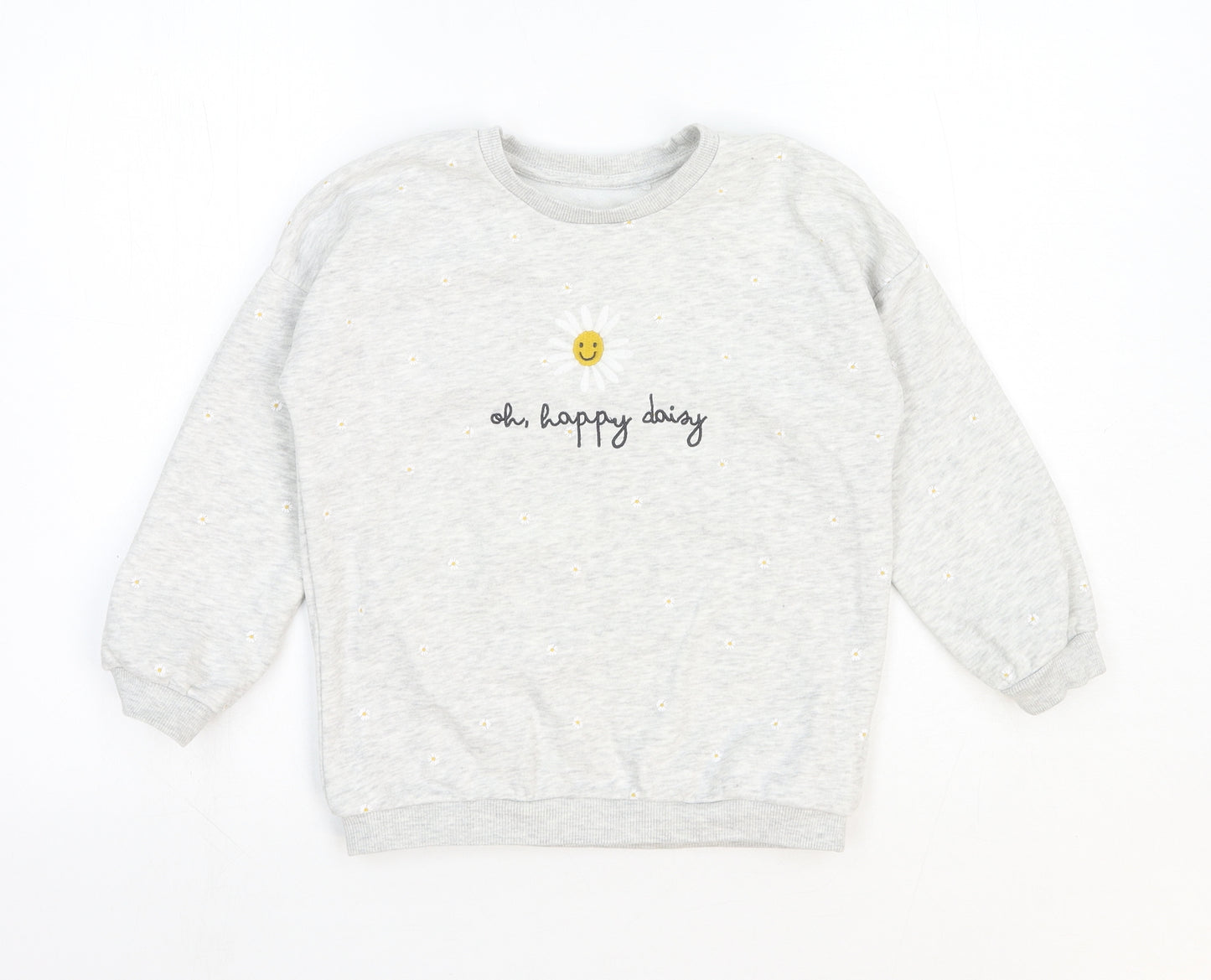 George Girls Grey Geometric Cotton Pullover Sweatshirt Size 5-6 Years Pullover - Oh Happy Daisy