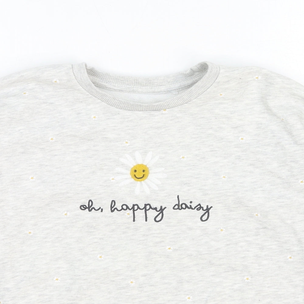 George Girls Grey Geometric Cotton Pullover Sweatshirt Size 5-6 Years Pullover - Oh Happy Daisy
