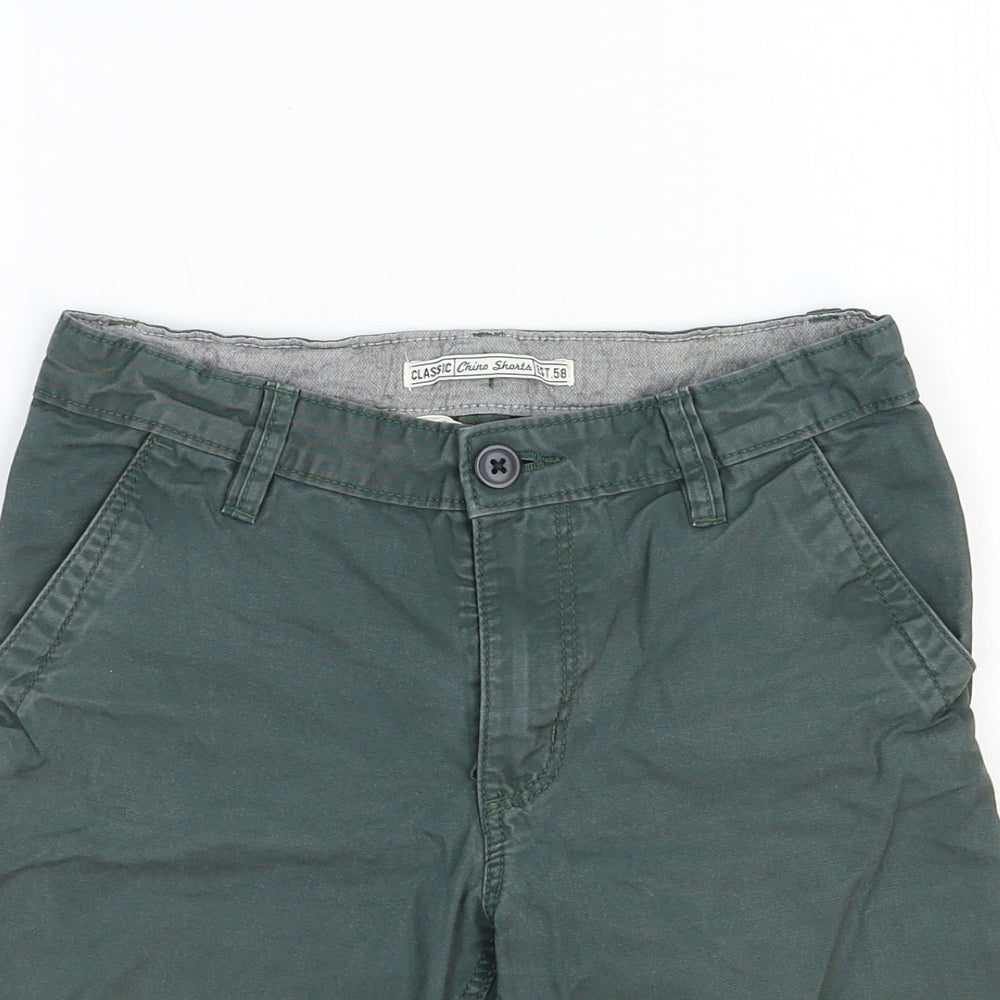 H&M Boys Green Cotton Chino Shorts Size 9-10 Years Regular