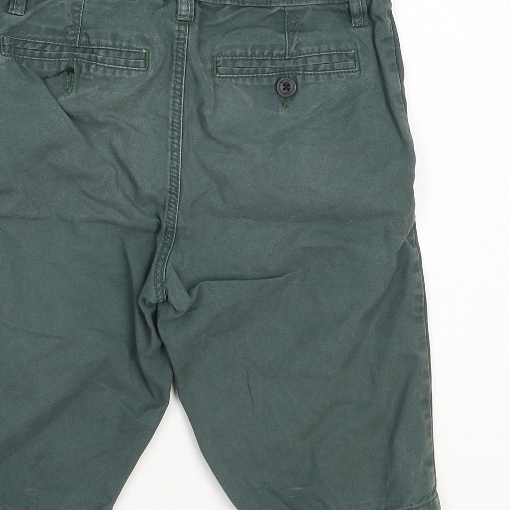 H&M Boys Green Cotton Chino Shorts Size 9-10 Years Regular