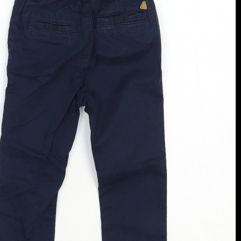 NEXT Boys Blue Cotton Jogger Trousers Size 18-24 Months L50 cm Button