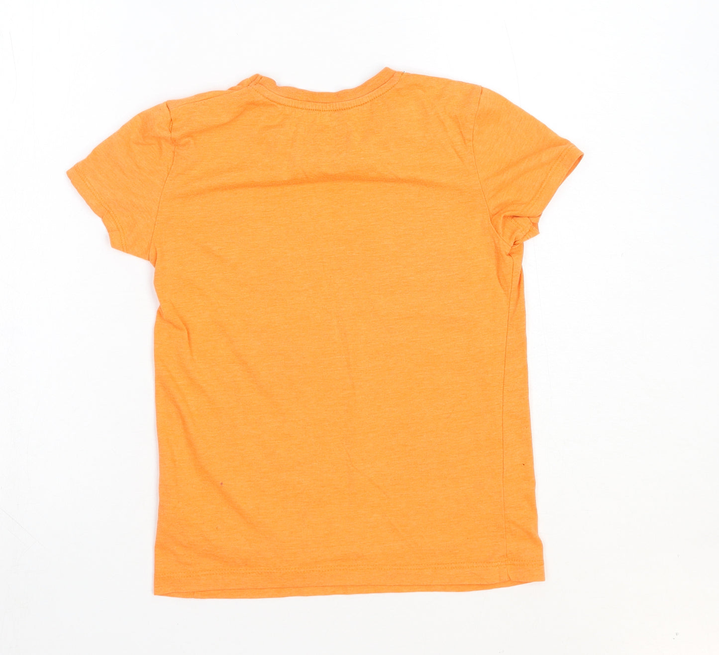 Matalan Boys Orange Cotton Basic T-Shirt Size 9 Years Round Neck Pullover - Triceratops
