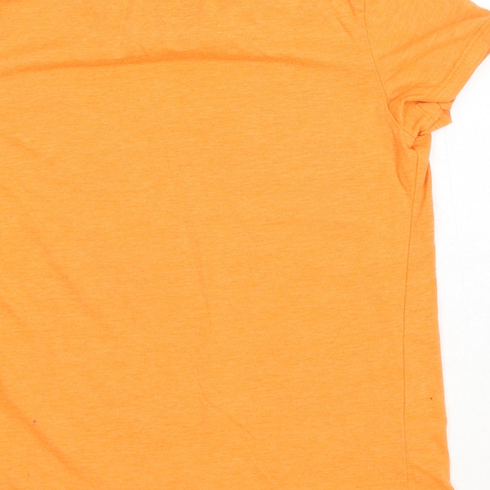 Matalan Boys Orange Cotton Basic T-Shirt Size 9 Years Round Neck Pullover - Triceratops