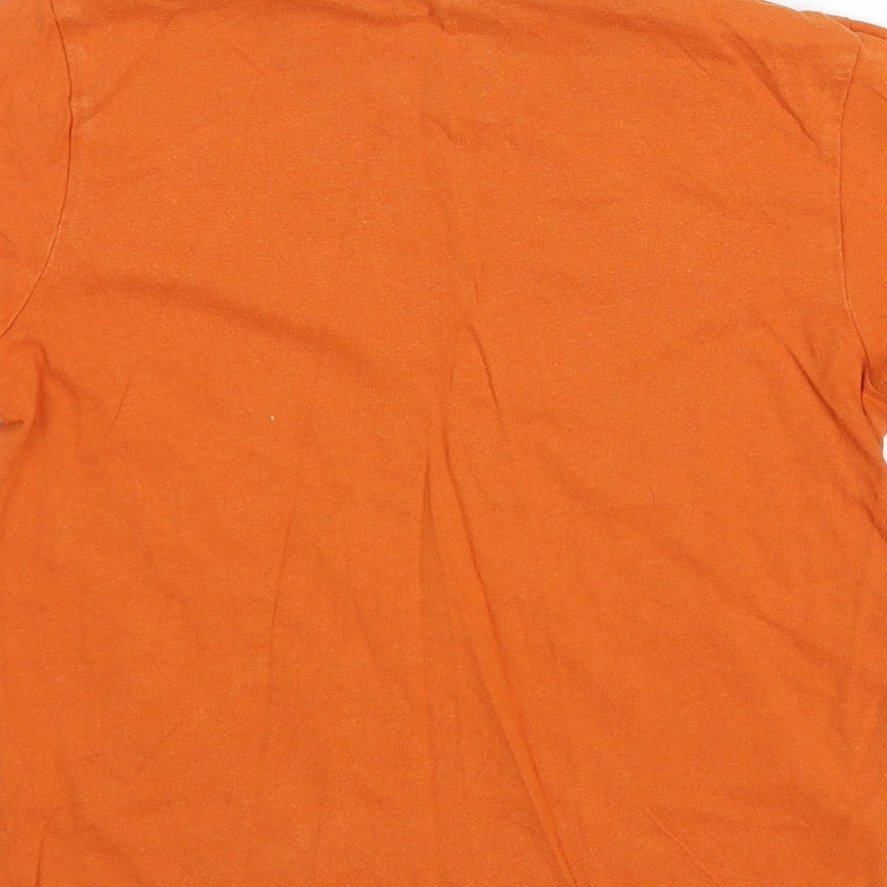 Crazy 8 Boys Orange Cotton Basic T-Shirt Size 5-6 Years Round Neck Pullover - Dinosaur