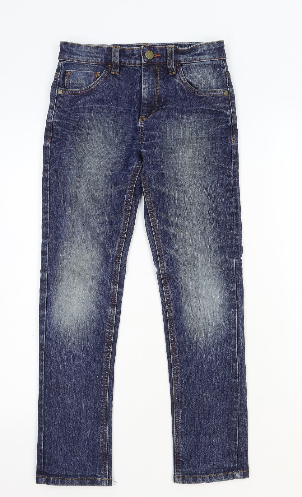 NEXT Boys Blue Cotton Straight Jeans Size 9 Years Regular Zip