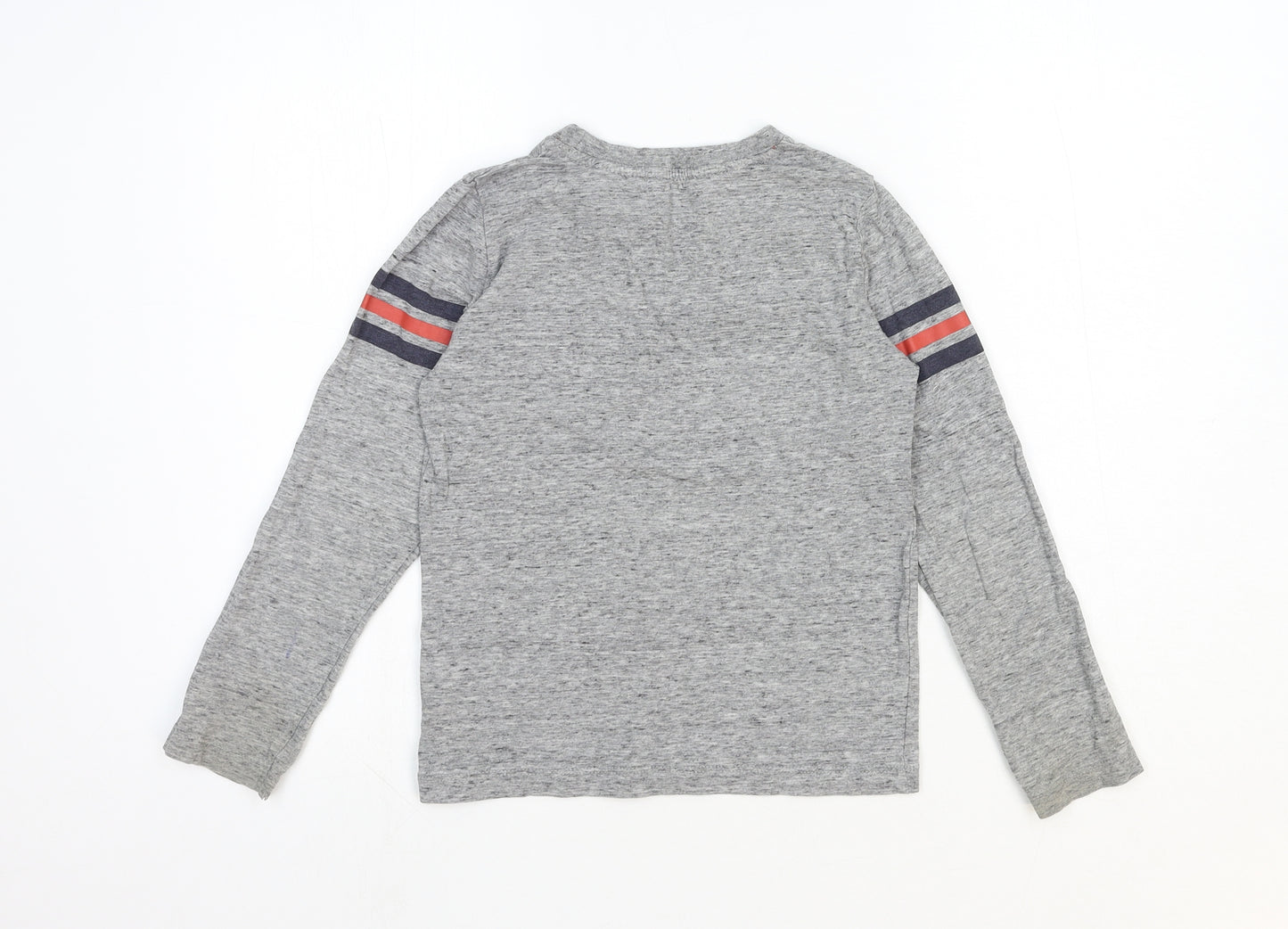 H&M Boys Grey Cotton Basic T-Shirt Size 6-7 Years Round Neck Pullover - Mickey Mouse