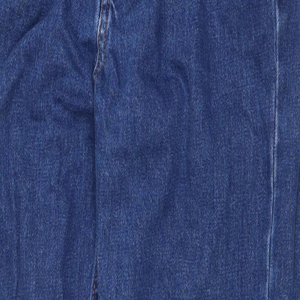Pull&Bear Womens Blue Cotton Mom Jeans Size 8 Regular Zip
