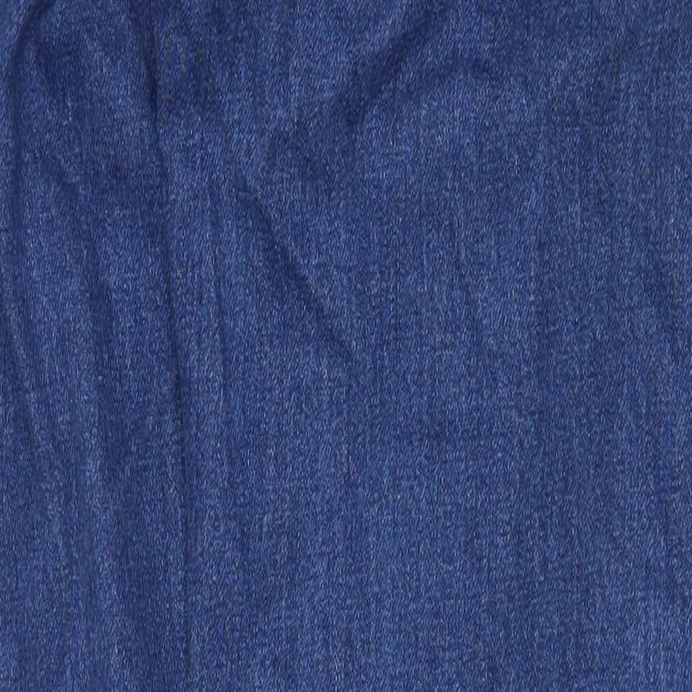 Pull&Bear Womens Blue Cotton Mom Jeans Size 8 Regular Zip