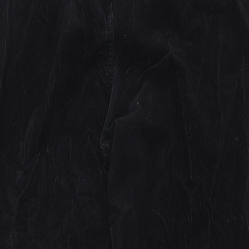 Marks and Spencer Womens Black Cotton Trousers Size 14 Regular Zip