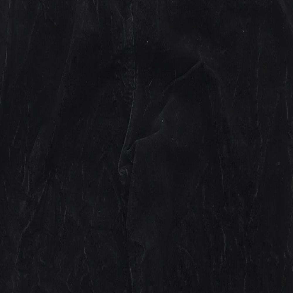 Marks and Spencer Womens Black Cotton Trousers Size 14 Regular Zip