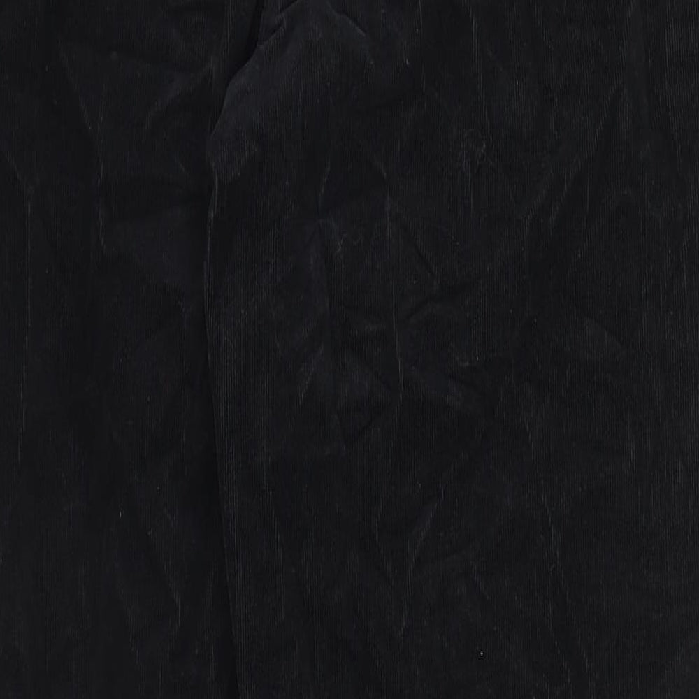 Marks and Spencer Womens Black Cotton Trousers Size 14 Regular Zip