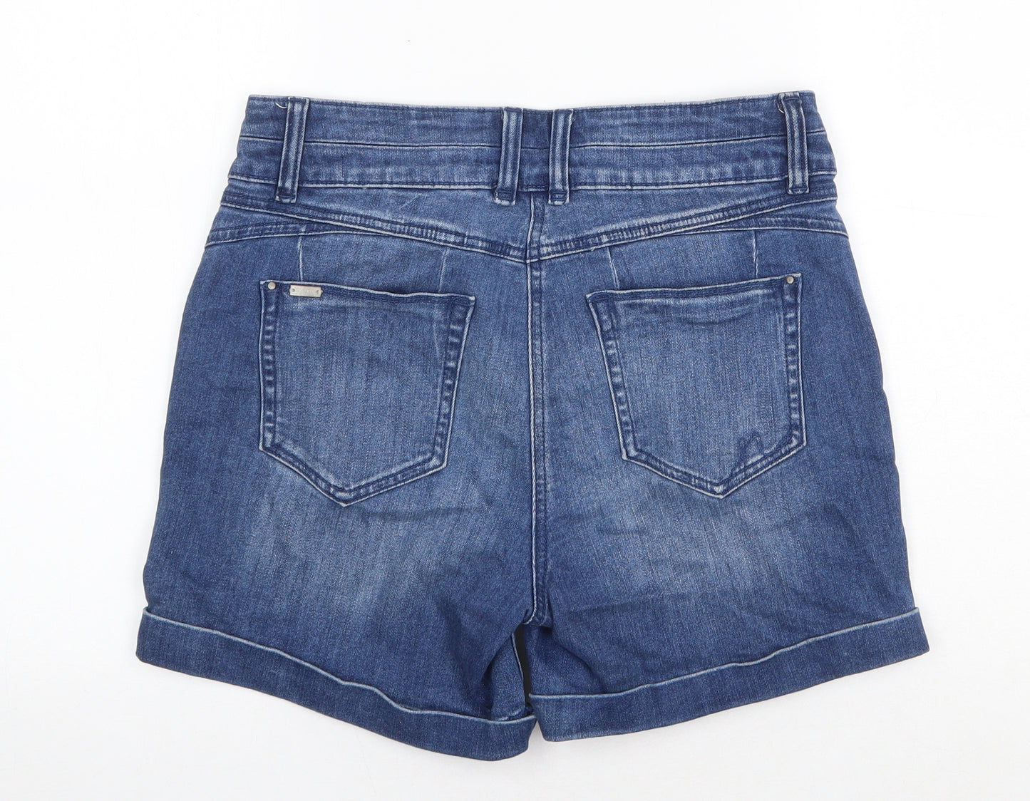 NEXT Womens Blue Cotton Bermuda Shorts Size 12 Regular Zip