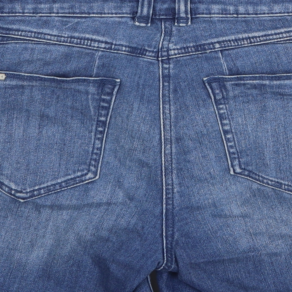 NEXT Womens Blue Cotton Bermuda Shorts Size 12 Regular Zip