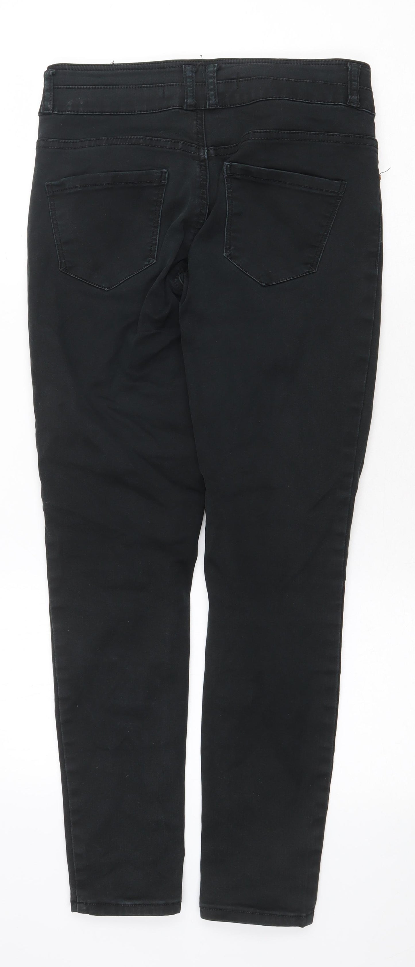 New Look Womens Black Cotton Skinny Jeans Size 12 Regular Zip