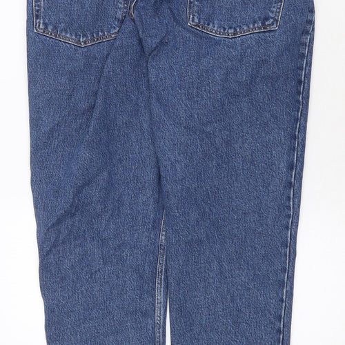 Topshop Womens Blue Cotton Straight Jeans Size 32 in Regular Zip