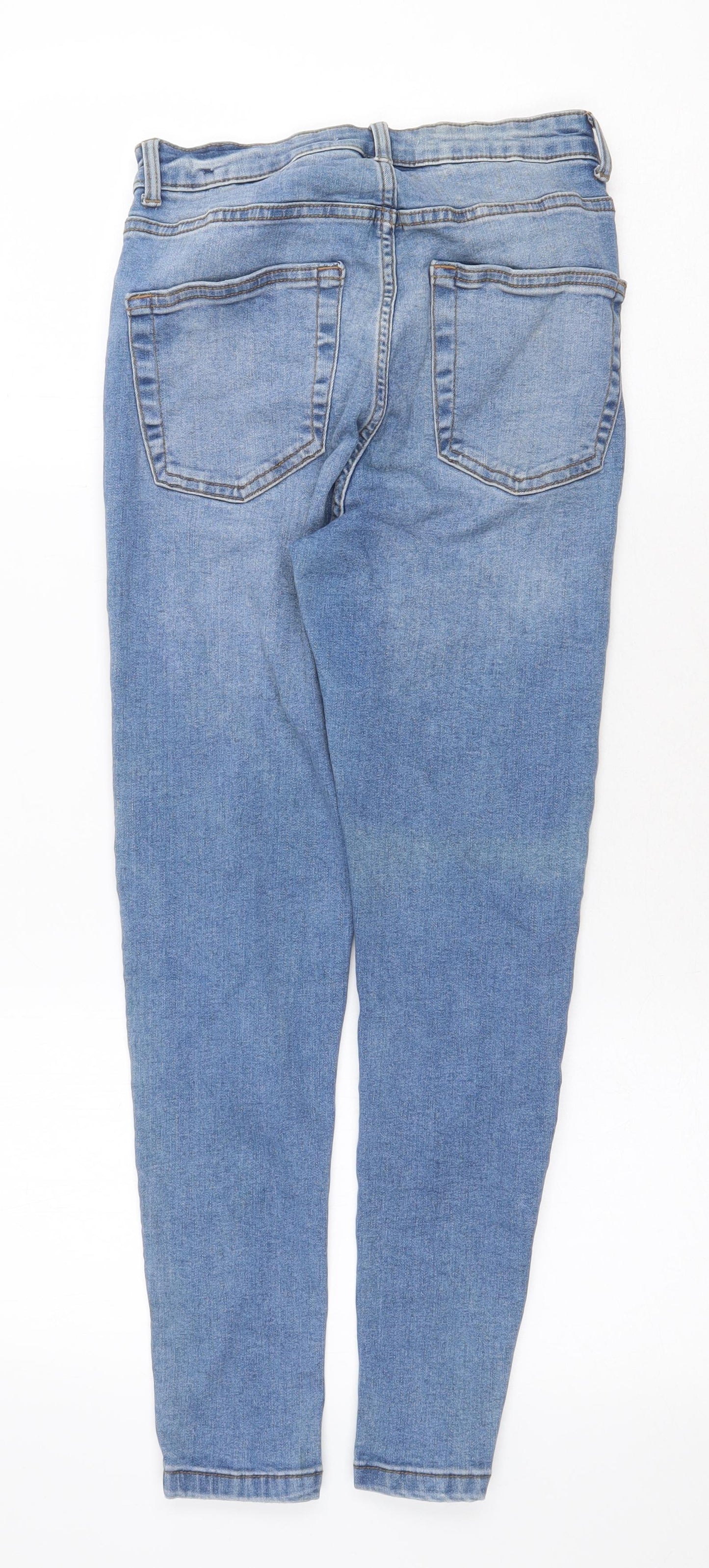Denim & Co. Womens Blue Cotton Skinny Jeans Size 12 Regular Zip