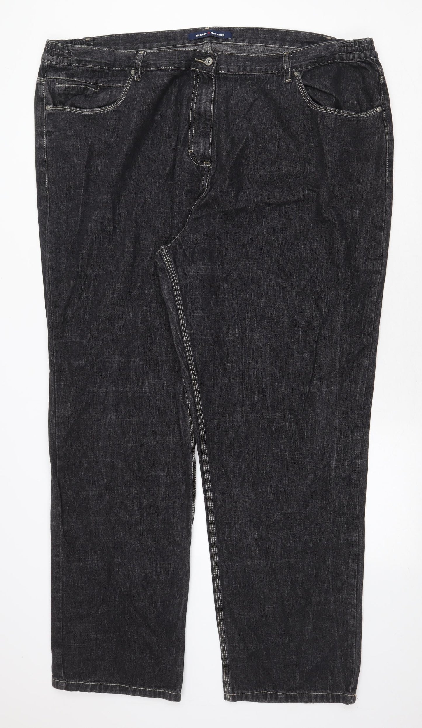 East Coast Womens Grey Cotton Straight Jeans Size 30 Regular Zip