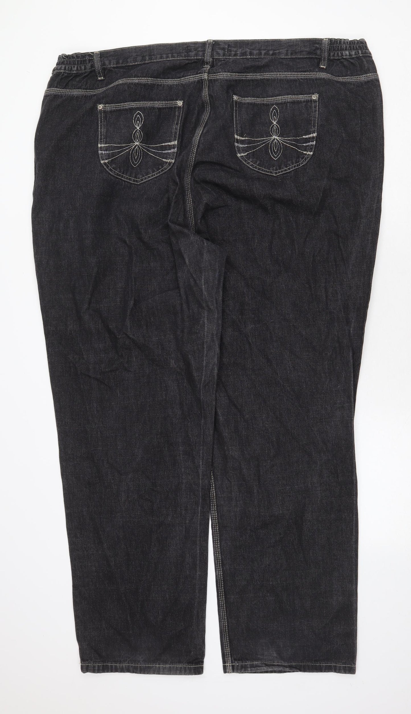 East Coast Womens Grey Cotton Straight Jeans Size 30 Regular Zip