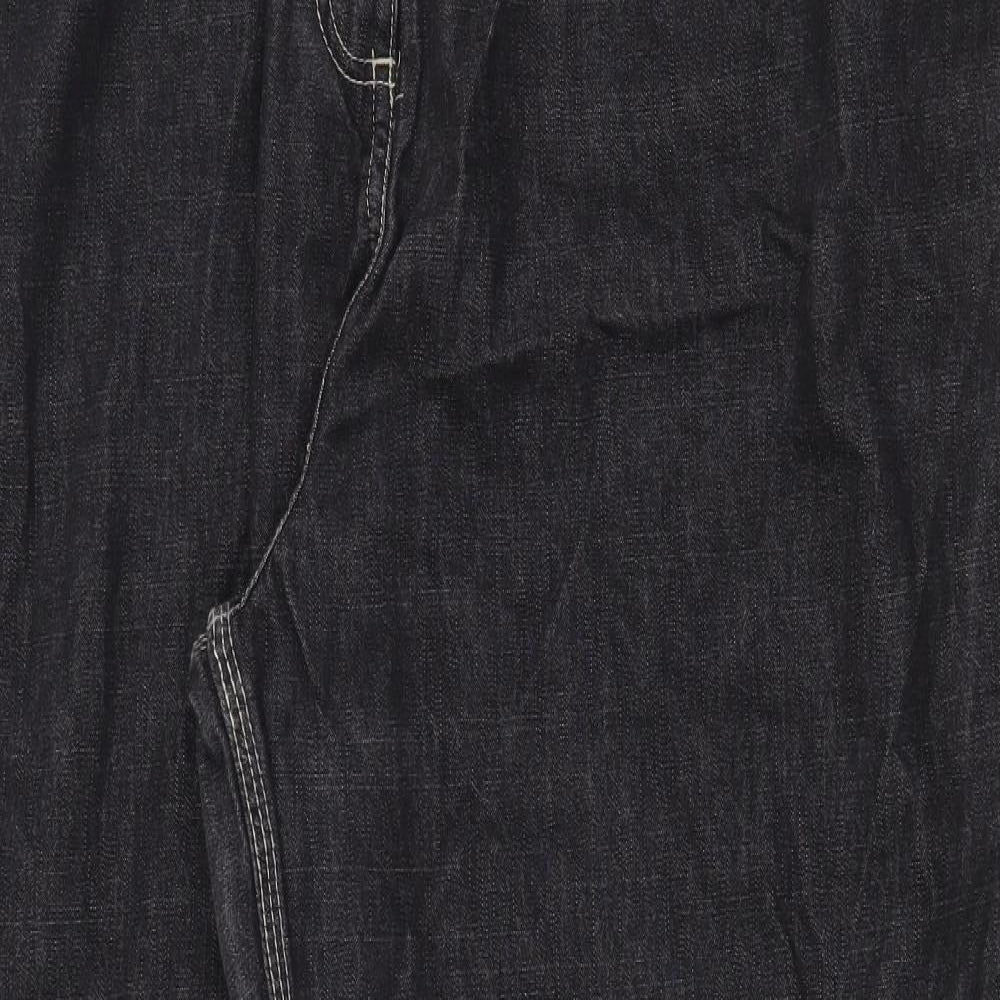 East Coast Womens Grey Cotton Straight Jeans Size 30 Regular Zip