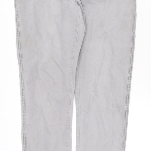 NEXT Womens Grey Cotton Skinny Jeans Size 12 Regular Zip