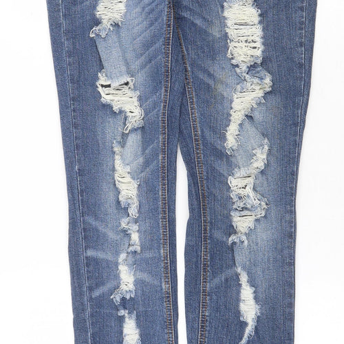 Indigo Rein Womens Blue Cotton Skinny Jeans Size 30 in Regular Zip