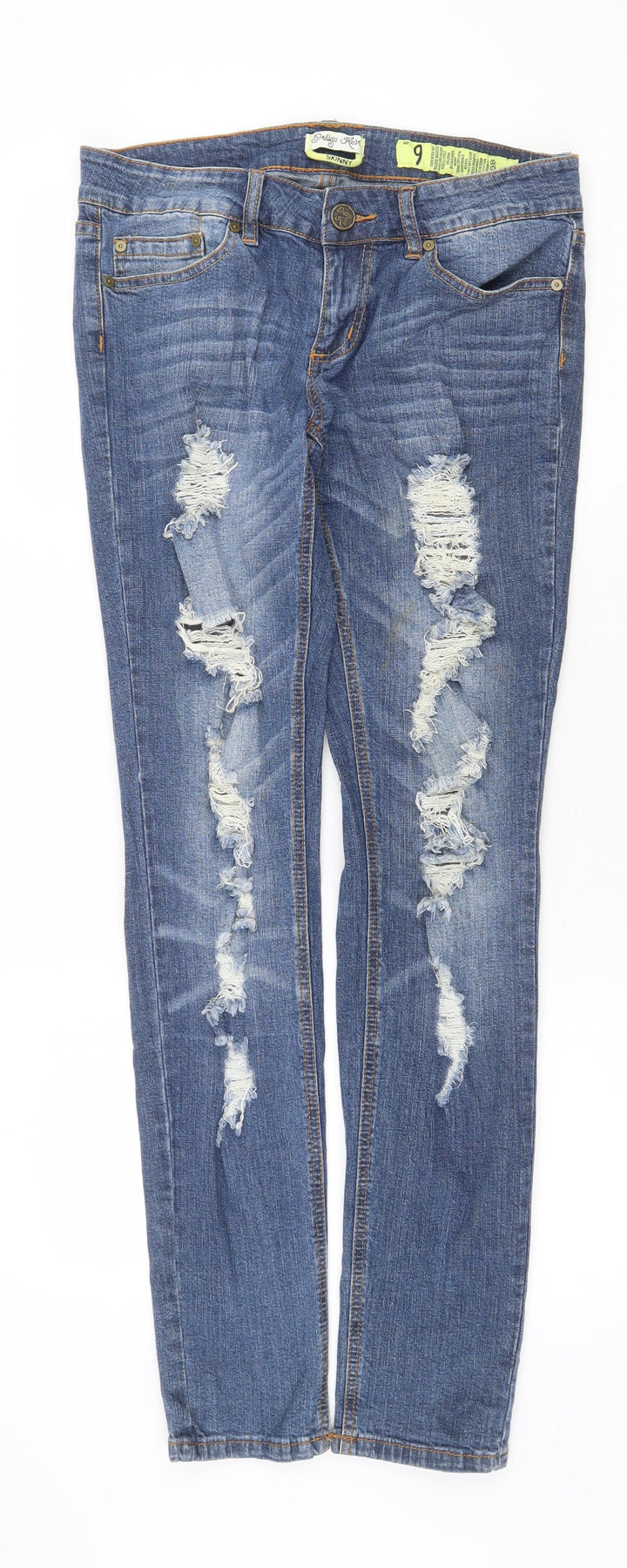 Indigo Rein Womens Blue Cotton Skinny Jeans Size 30 in Regular Zip