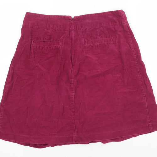 Laura Ashley Womens Purple Cotton Swing Skirt Size 12 Zip