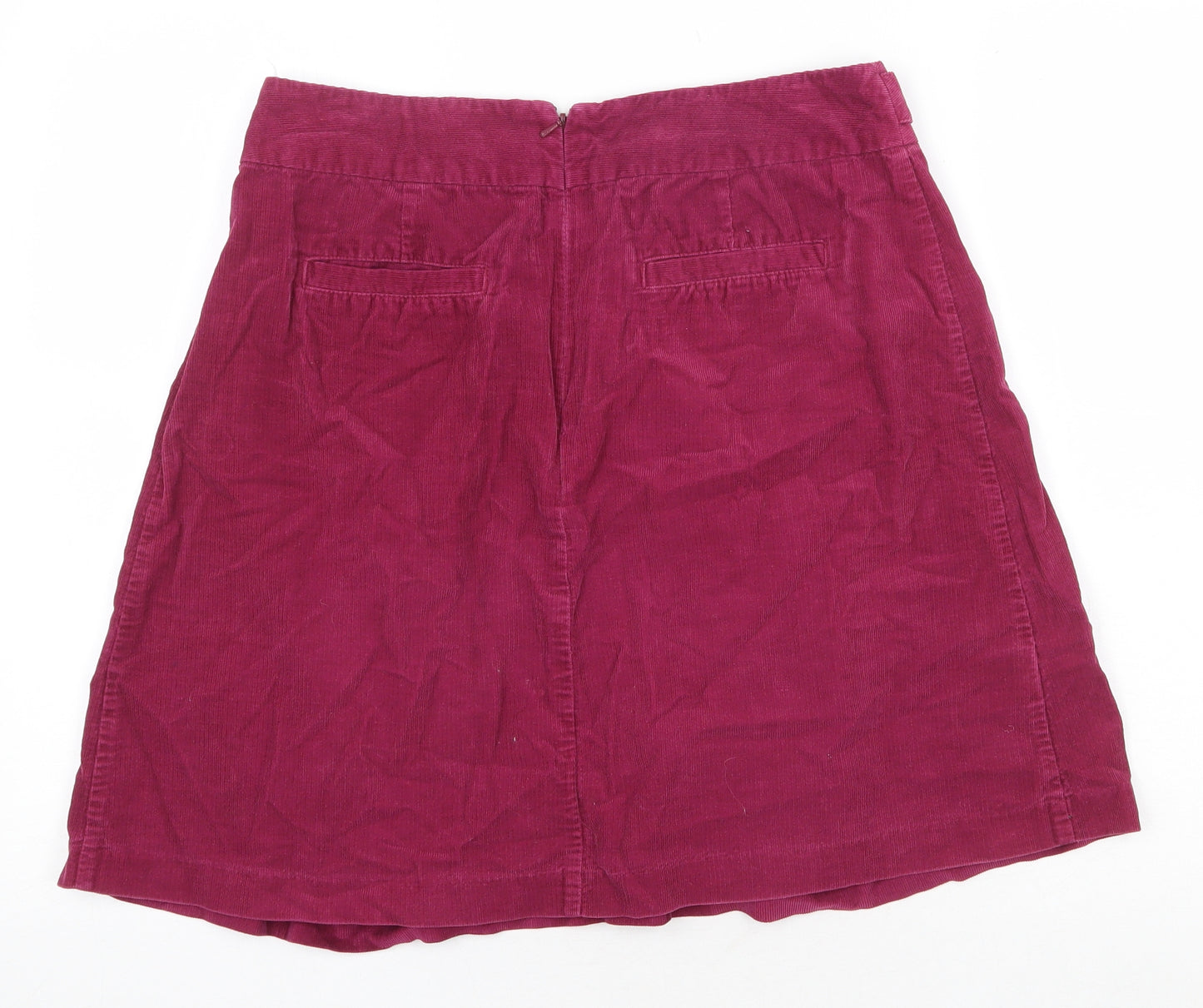 Laura Ashley Womens Purple Cotton Swing Skirt Size 12 Zip