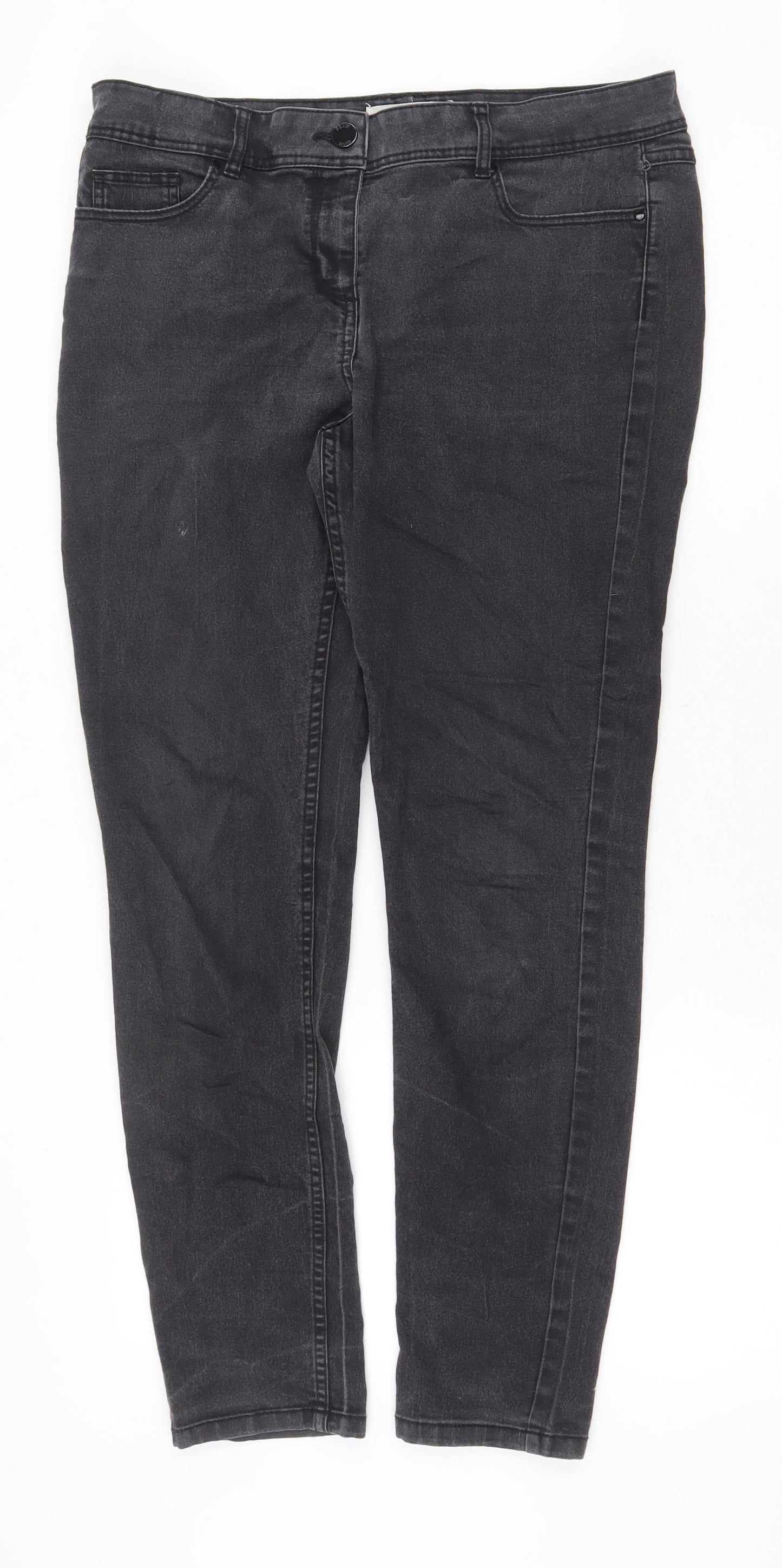 Papaya Womens Grey Cotton Skinny Jeans Size 14 Regular