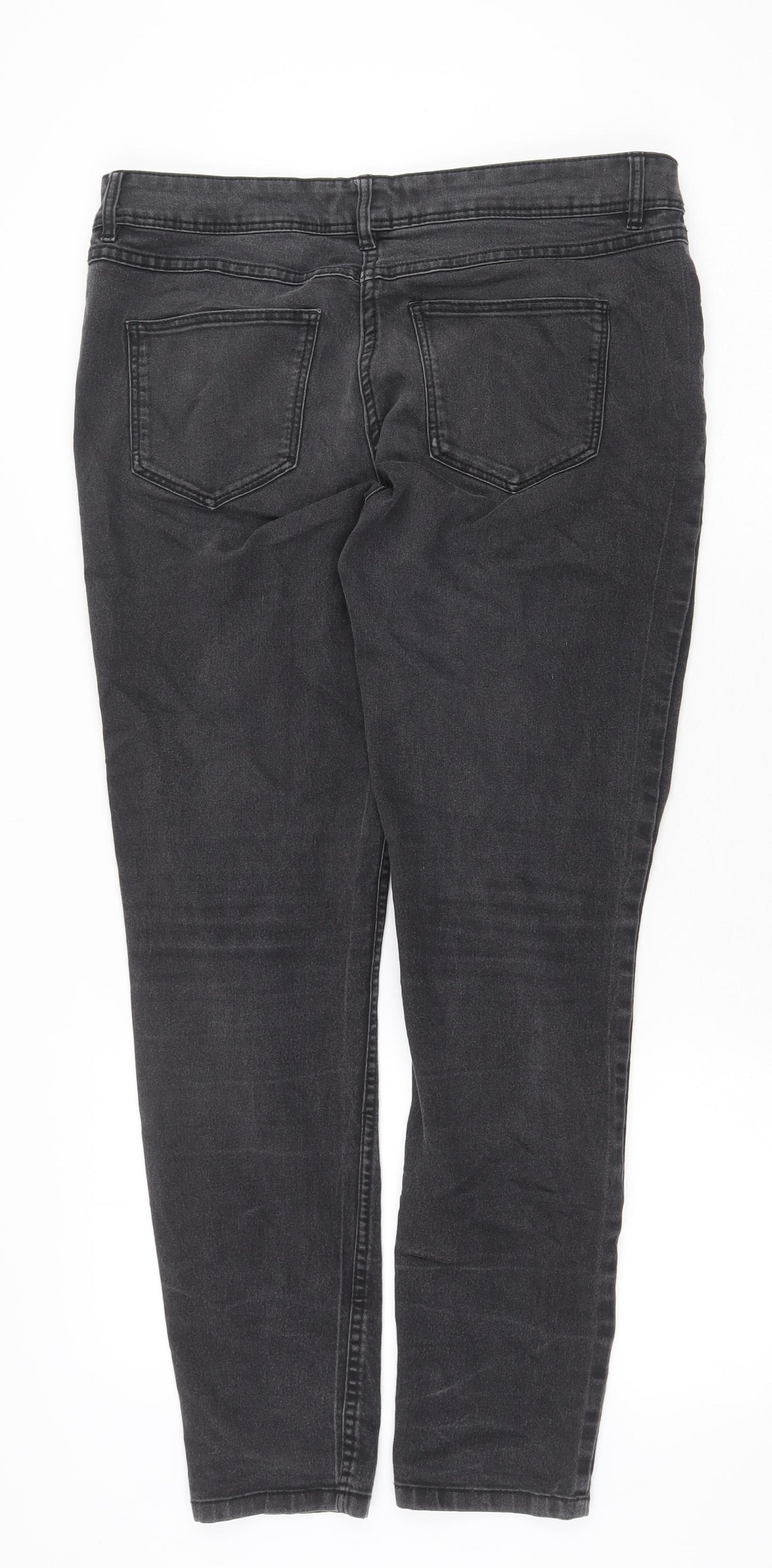 Papaya Womens Grey Cotton Skinny Jeans Size 14 Regular