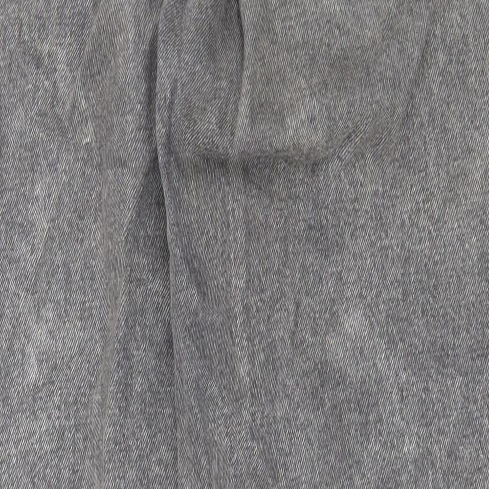 Pull&Bear Womens Grey Cotton Boyfriend Jeans Size 8 Regular Zip