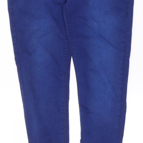 Dorothy Perkins Womens Blue Cotton Skinny Jeans Size 10 Regular Zip
