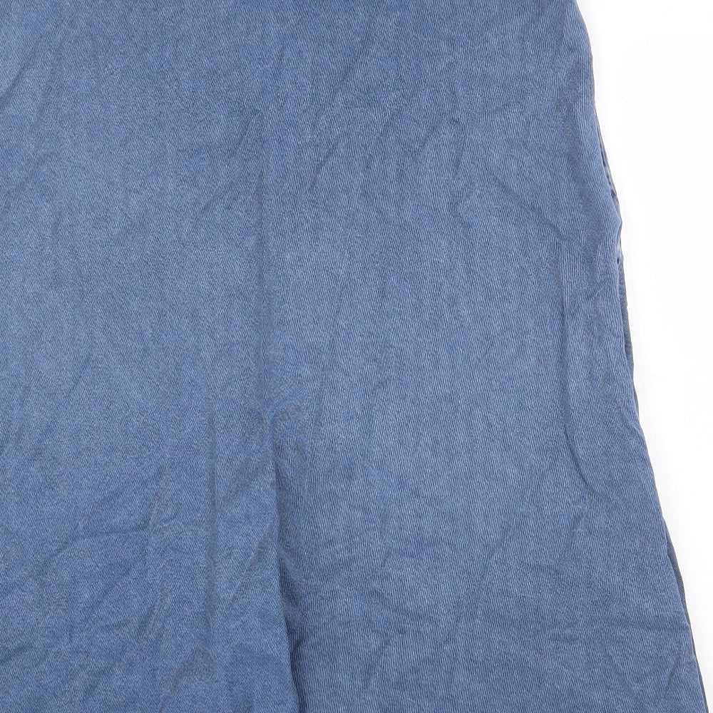 Marks and Spencer Womens Blue Lyocell Swing Skirt Size 16 Zip