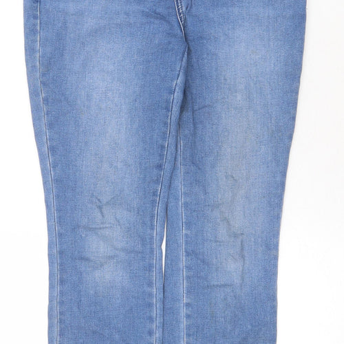 Denim & Co. Womens Blue Cotton Skinny Jeans Size 10 Regular Zip