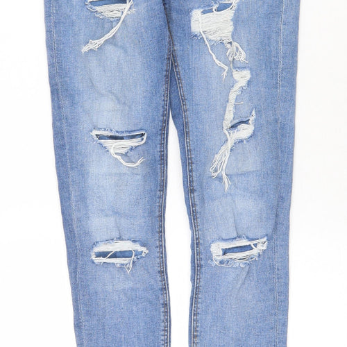 Denim & Co. Womens Blue Cotton Skinny Jeans Size 8 Regular Zip