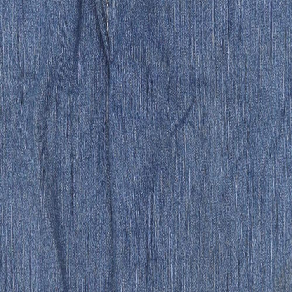 La Redoute Womens Blue Cotton Straight Jeans Size 12 Regular Zip