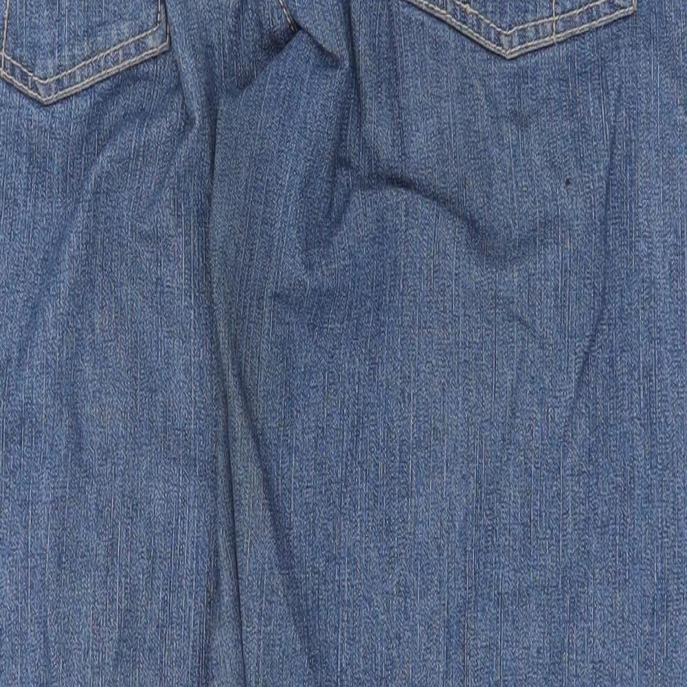 La Redoute Womens Blue Cotton Straight Jeans Size 12 Regular Zip