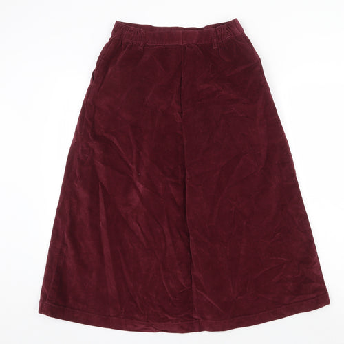 Preworn Womens Purple Cotton Swing Skirt Size 28 in Button
