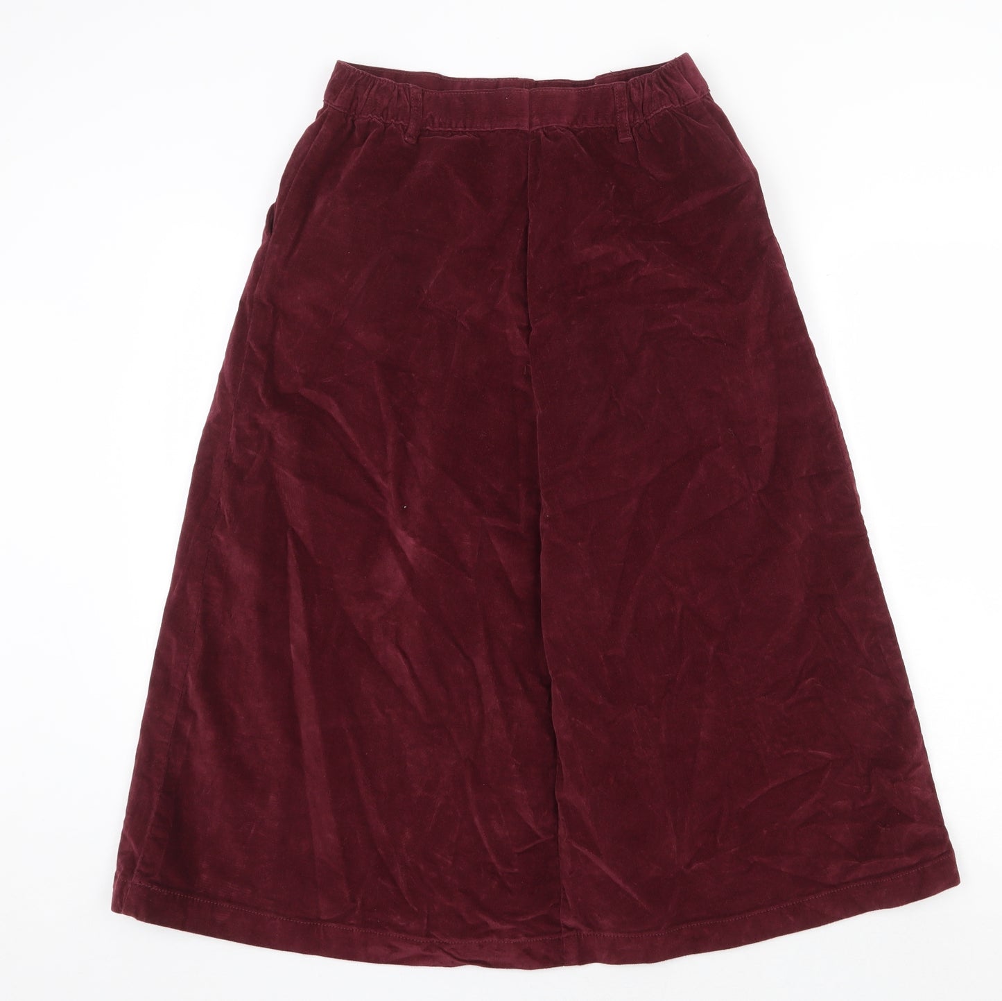 Preworn Womens Purple Cotton Swing Skirt Size 28 in Button