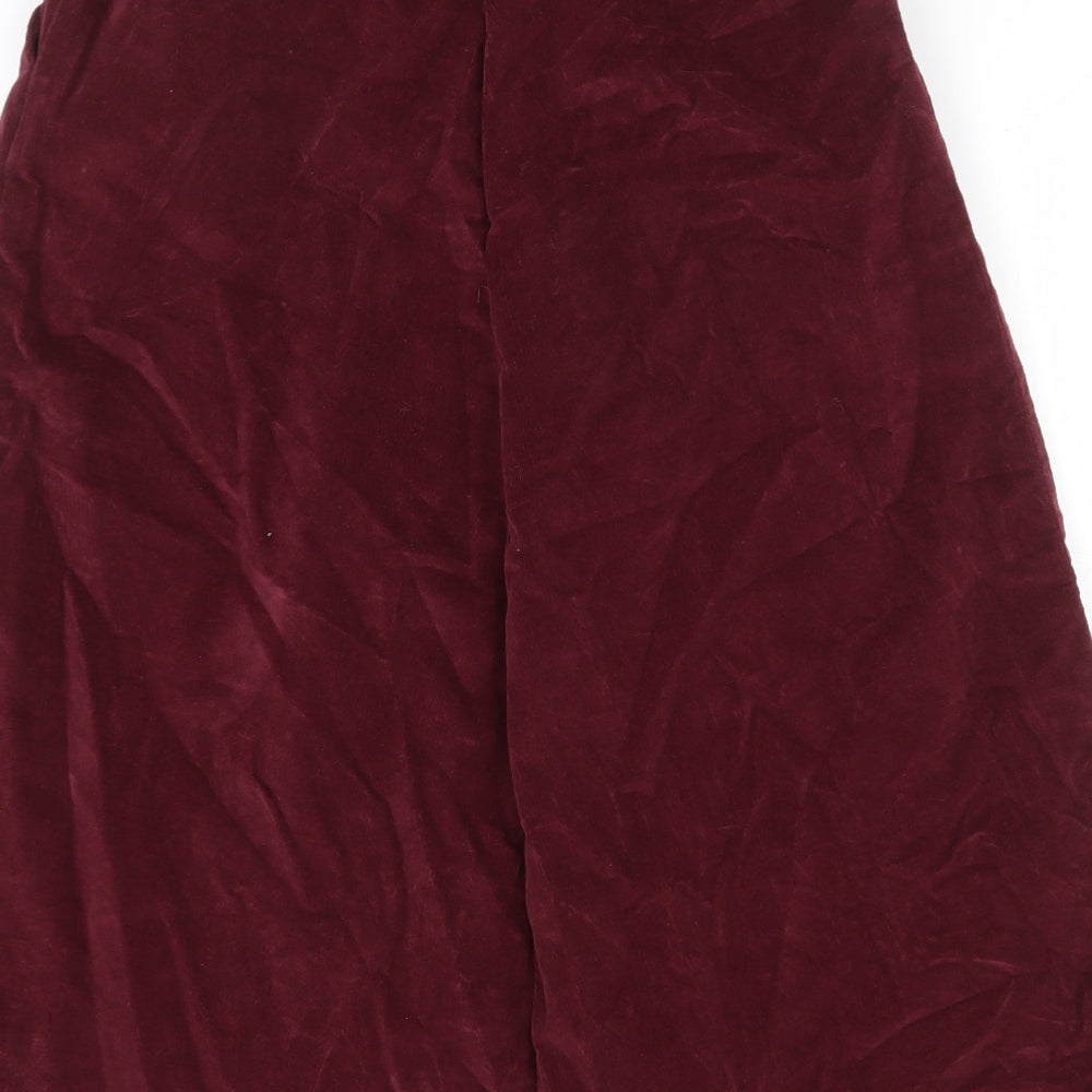 Preworn Womens Purple Cotton Swing Skirt Size 28 in Button
