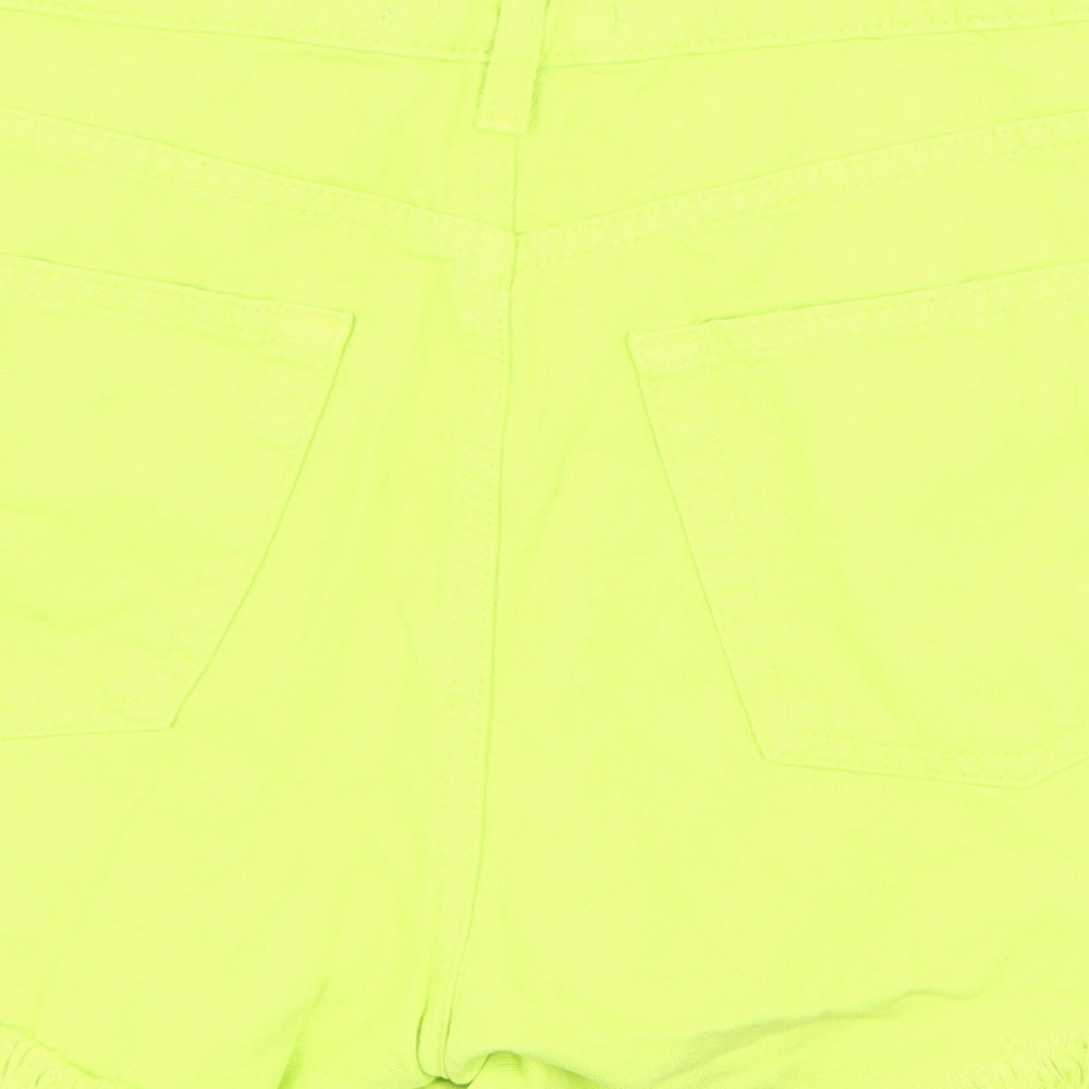 Denim & Co. Womens Yellow Cotton Cut-Off Shorts Size 10 Regular Zip