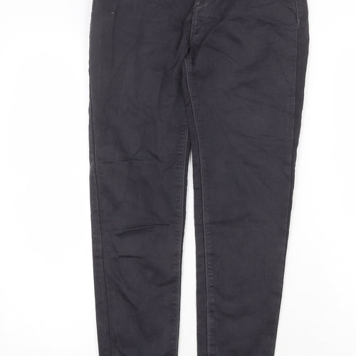 Dorothy Perkins Womens Grey Cotton Skinny Jeans Size 8 Regular Zip