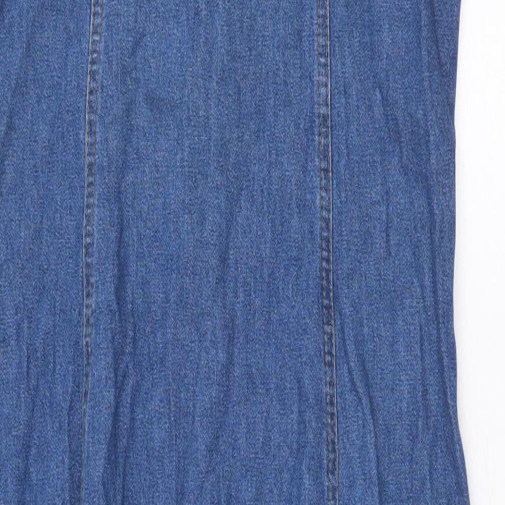 Uturn Womens Blue Cotton A-Line Size 16 Collared Button