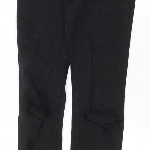 Pull&Bear Womens Black Cotton Skinny Jeans Size 8 Regular Zip