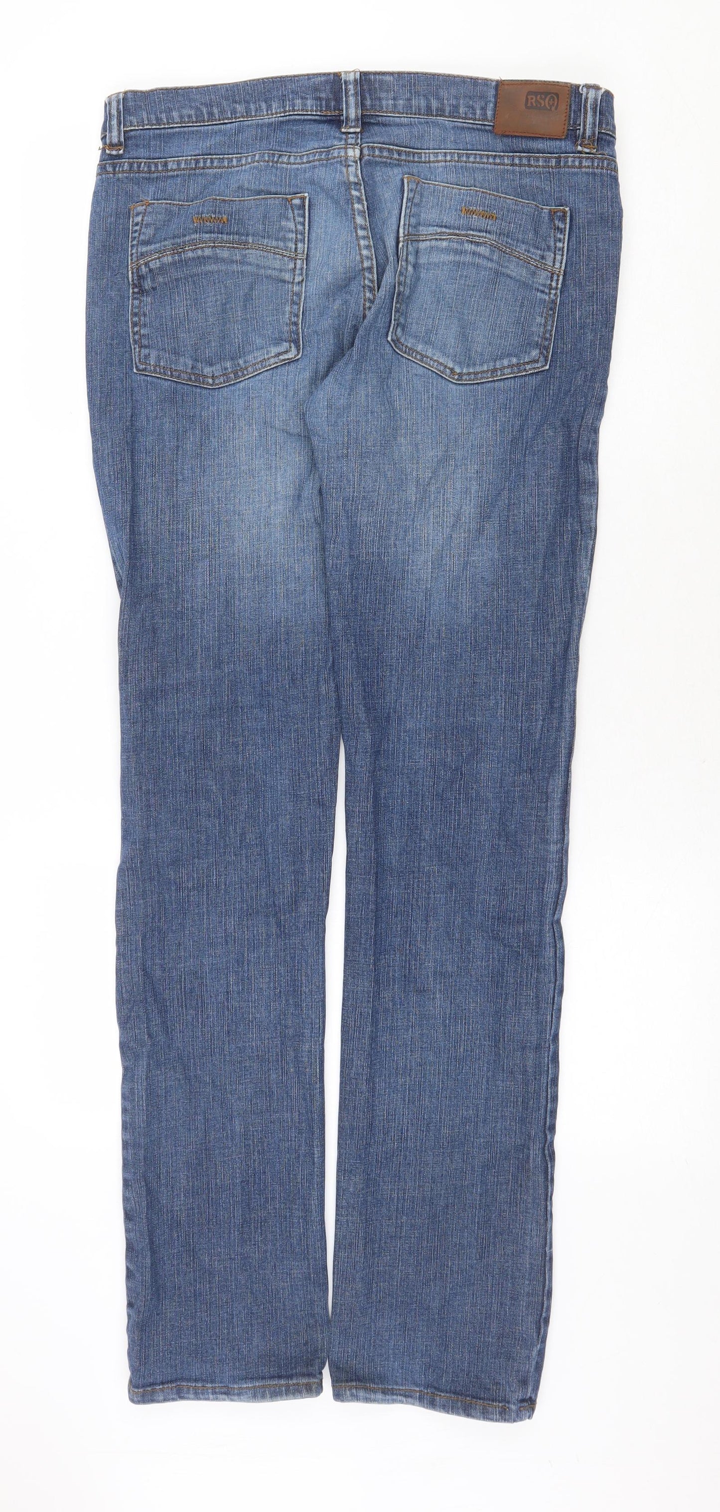 RSQ Mens Blue Cotton Bootcut Jeans Size 32 in Regular Zip
