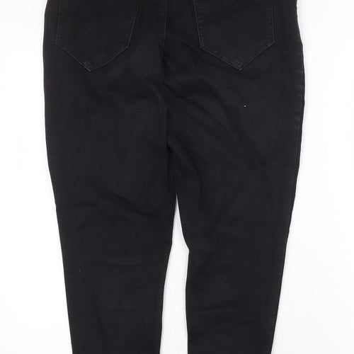 Preworn Womens Black Cotton Skinny Jeans Size 32 in Regular Zip