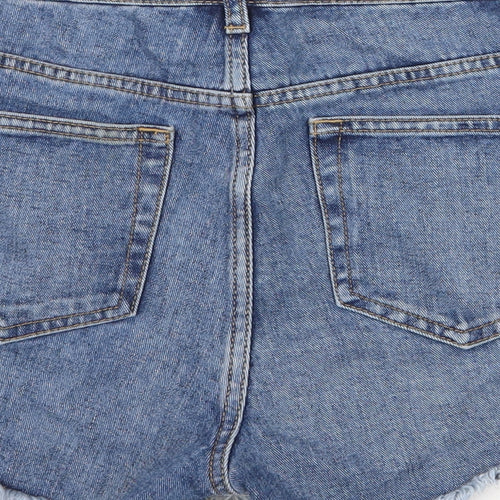 Topshop Womens Blue Cotton Cut-Off Shorts Size 28 in Regular Zip
