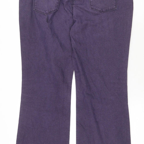 Per Una Womens Purple Cotton Bootcut Jeans Size 14 Regular Zip