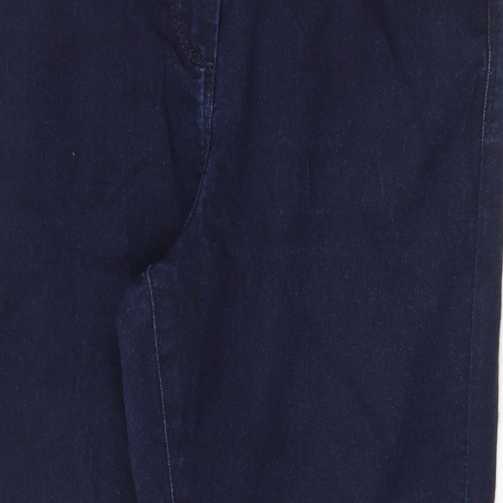 Marks and Spencer Womens Blue Cotton Straight Jeans Size 10 Regular Zip
