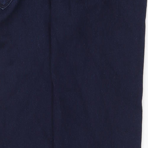 Marks and Spencer Womens Blue Cotton Straight Jeans Size 10 Regular Zip